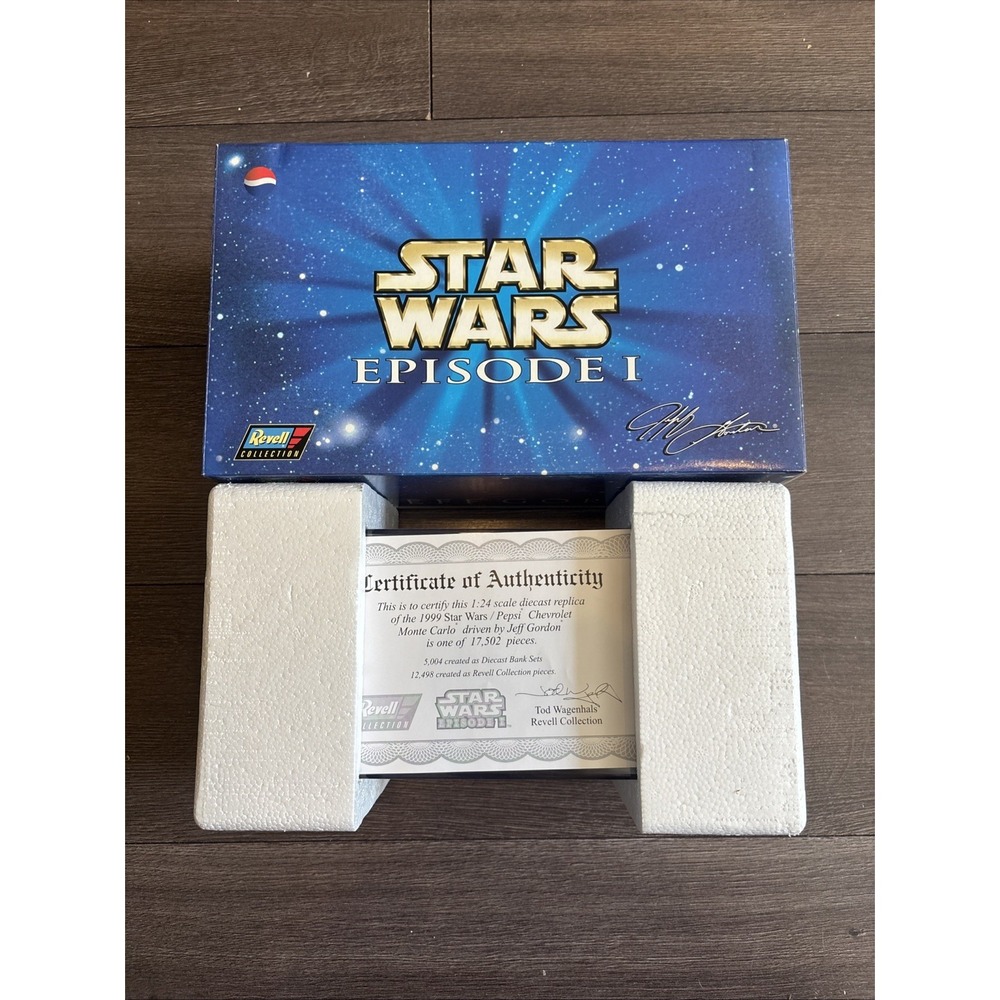 Star Wars Episode One Revell Jeff Gordon 24 Pepsi 1/24 Scale Diecast COA Vintage